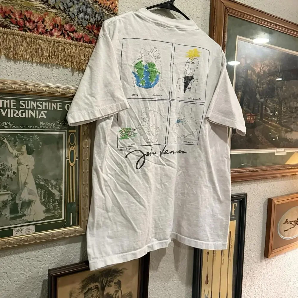 Vintage 1991 Hard Rock Cafe Trippy Psychedelic Art Shirt John Lennon Size XL - Picture 2 of 8